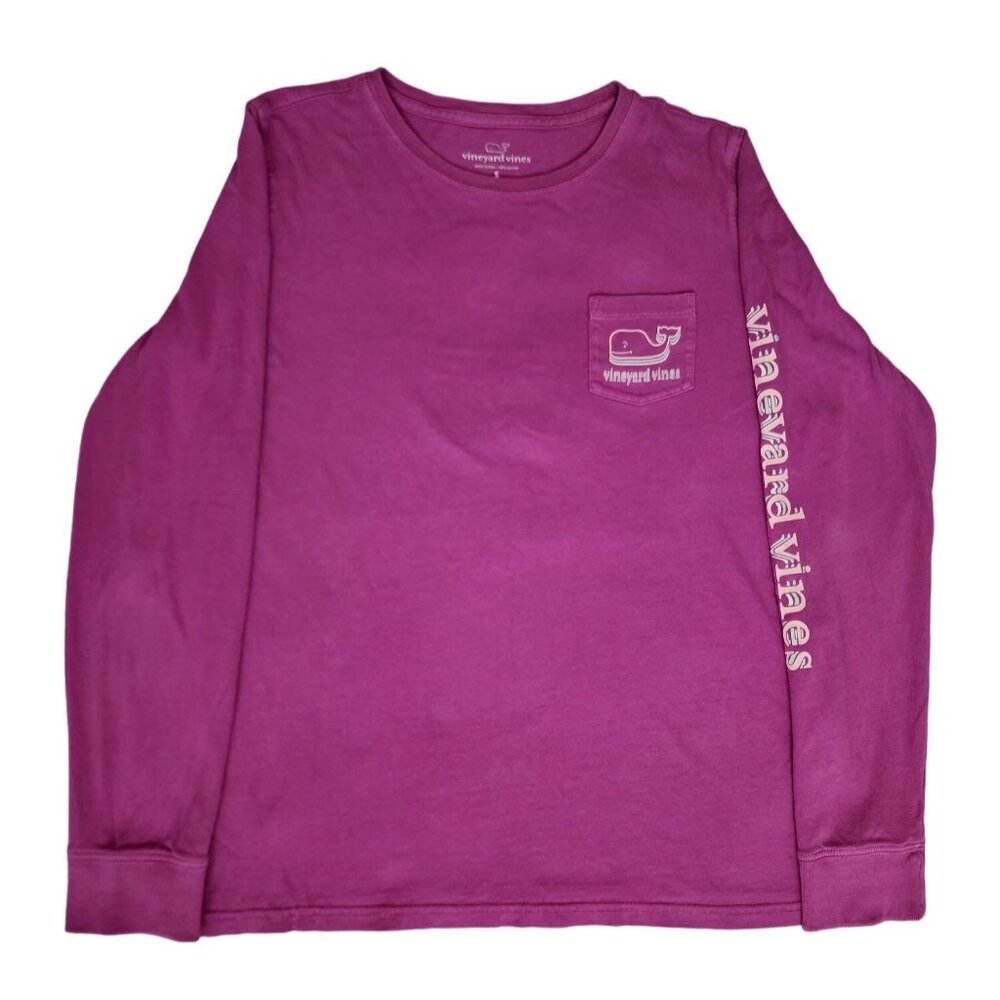 Vineyard Vines Begonia Stacked Whale Graphic Pocket Long Sleeve Tee Size Small - Picture 2 of 7
